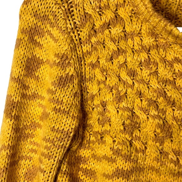 Anthropologie Sparrow Lodi Cardigan Mustard Yellow Tan Space Dye Size Small - Picture 6 of 12